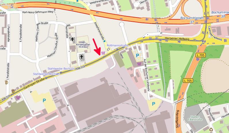 Karte Castroper Straße, Bochum